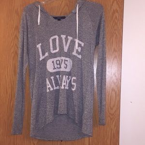 Long sleeve shirt with attached hood